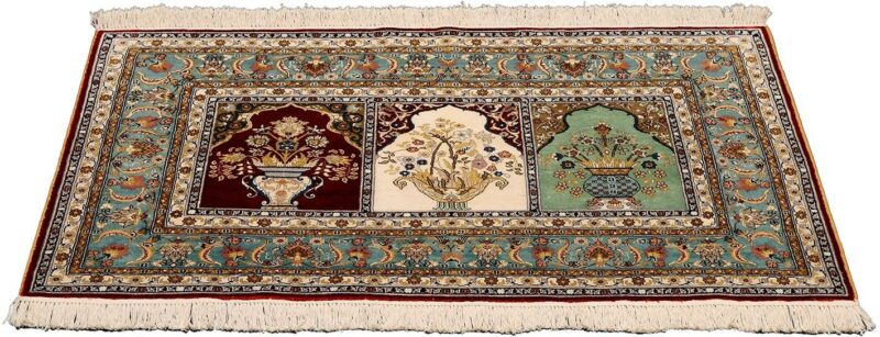 Hereke Oriental Rug 76 × 122 cm, Silk, Multicolor, hand-knotted — view 2