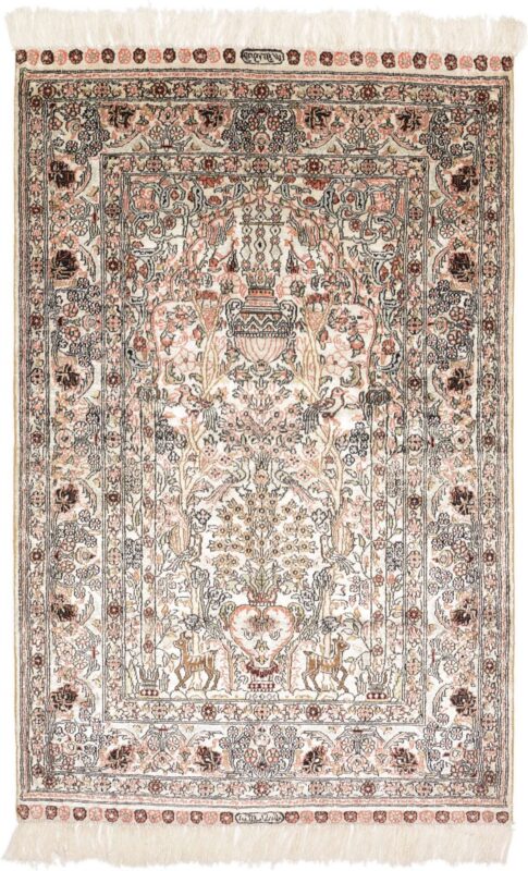 Hereke Oriental Rug 77 × 116 cm, Silk, hand-knotted