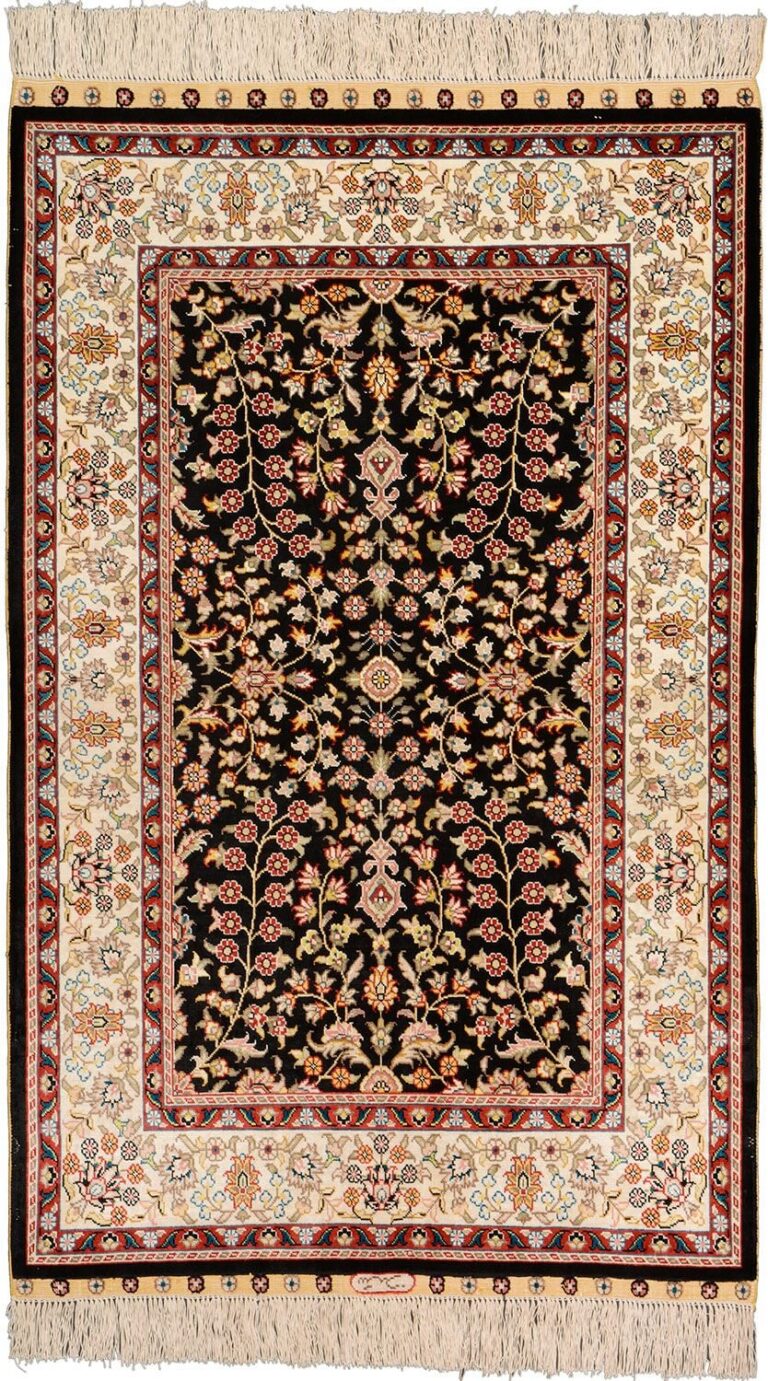 Hereke Oriental Rug 77 × 123 cm, Silk, hand-knotted