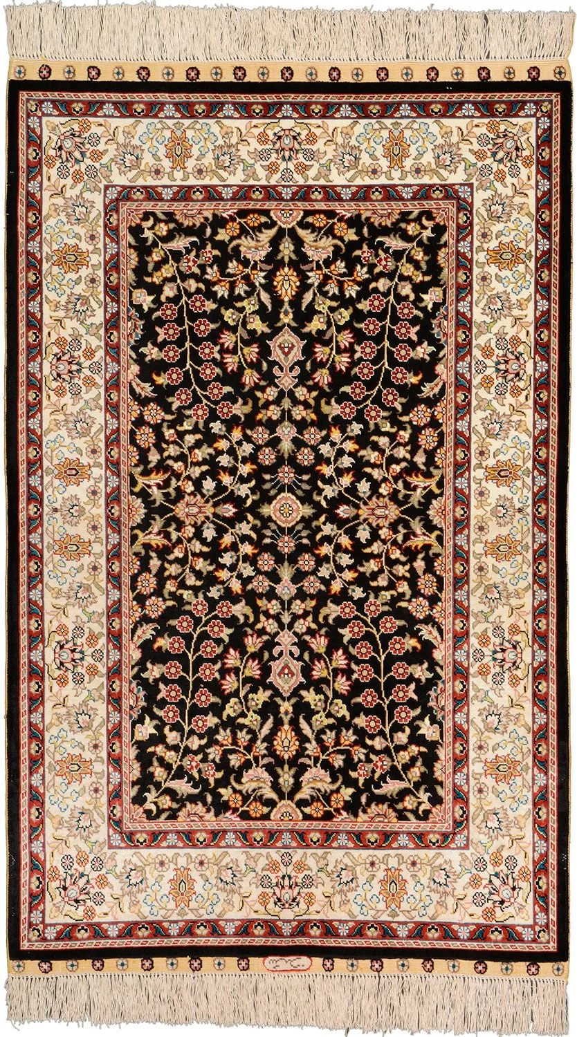 Hereke Oriental Rug 77 × 123 cm, Silk, hand-knotted
