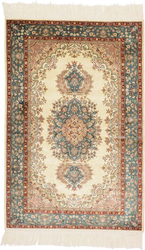 Hereke Oriental Rug 78 × 118 cm, Silk, hand-knotted