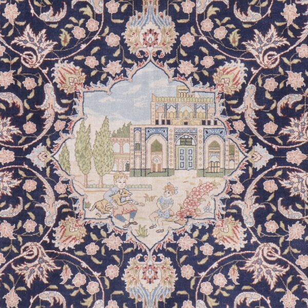 Hereke Oriental Rug 78 × 121 cm, Silk, hand-knotted — view 4 Hereke Oriental Rug 78 × 121 cm, Silk, hand-knotted — view 4