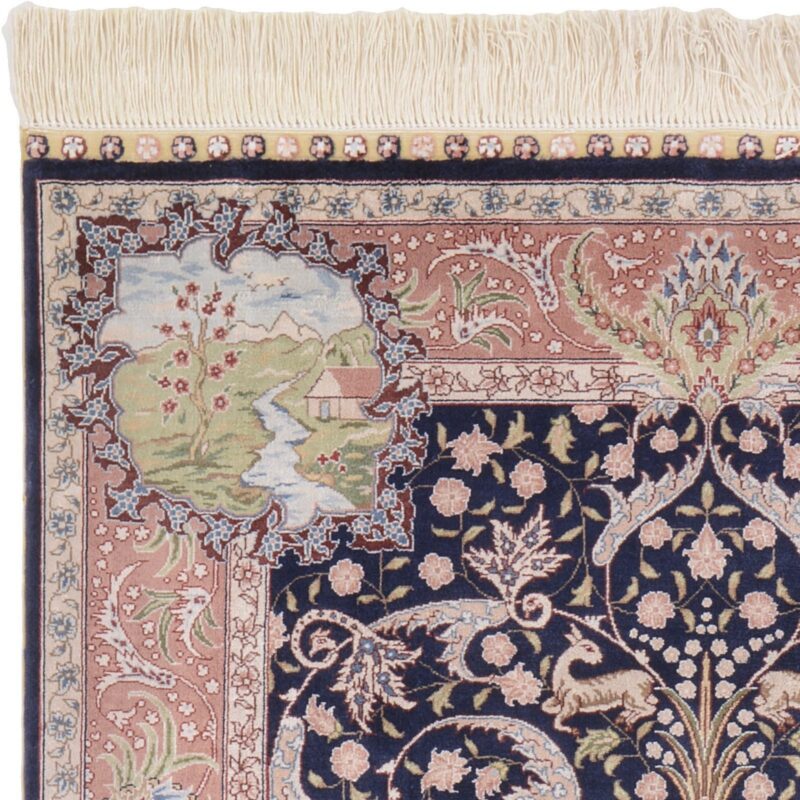 Hereke Oriental Rug 78 × 121 cm, Silk, hand-knotted — view 5 Hereke Oriental Rug 78 × 121 cm, Silk, hand-knotted — view 5