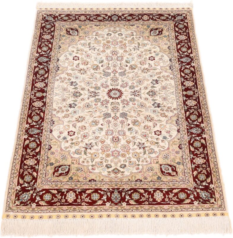 Hereke Oriental Rug 78 × 122 cm, Silk, hand-knotted — view 2