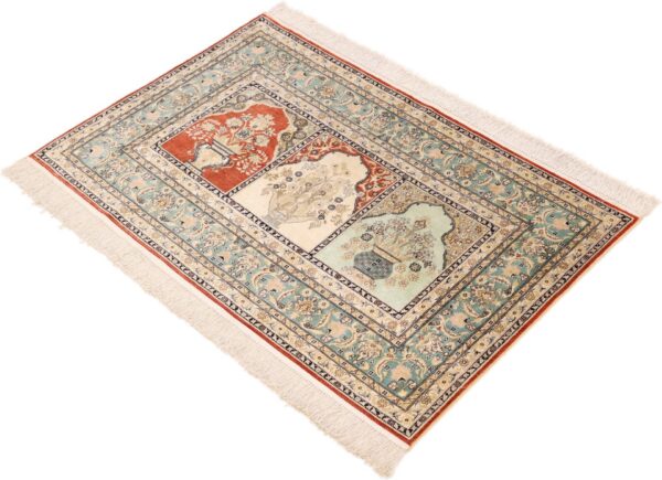 Hereke Oriental Rug 78 × 123 cm, Silk, Multicolor, hand-knotted — view 4