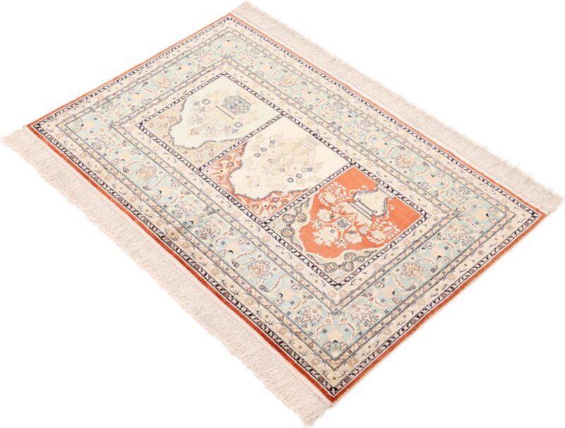 Hereke Oriental Rug 78 × 123 cm, Silk, Multicolor, hand-knotted — view 5