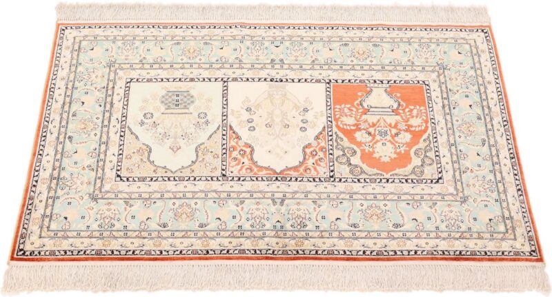 Hereke Oriental Rug 78 × 123 cm, Silk, Multicolor, hand-knotted — view 3
