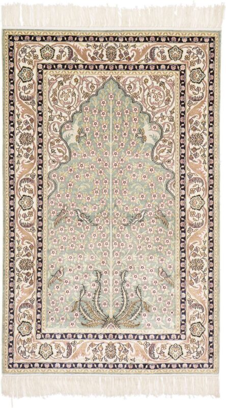 Hereke Oriental Rug 78 × 125 cm, Wool, hand-knotted