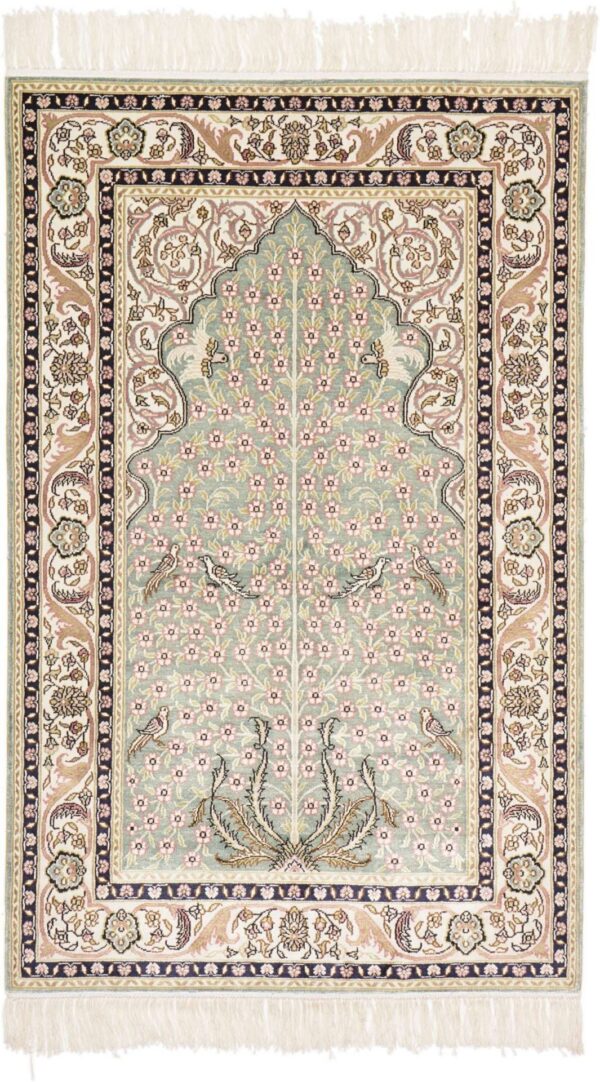 Hereke Oriental Rug 78 × 125 cm, Wool, hand-knotted
