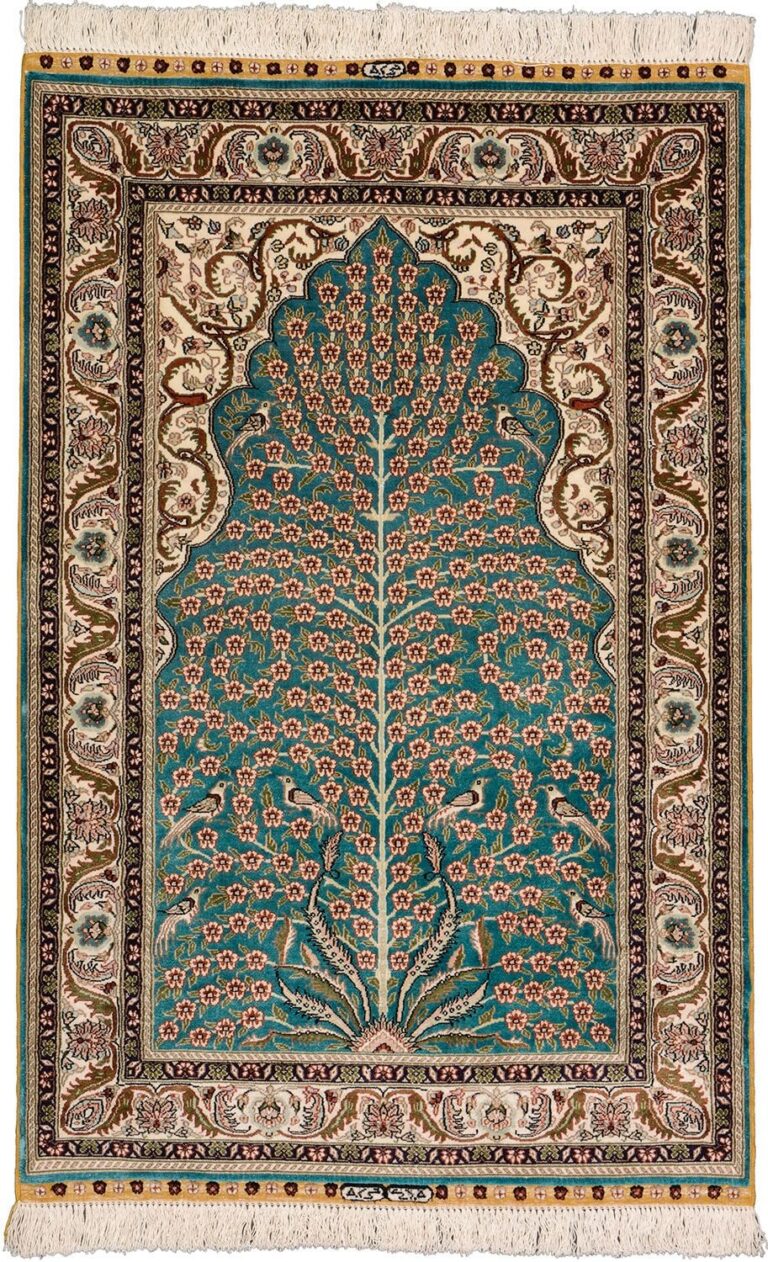Hereke Oriental Rug 79 × 122 cm, Silk, hand-knotted, exclusive