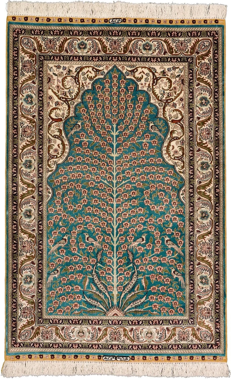 Hereke Oriental Rug 79 × 122 cm, Silk, hand-knotted, exclusive