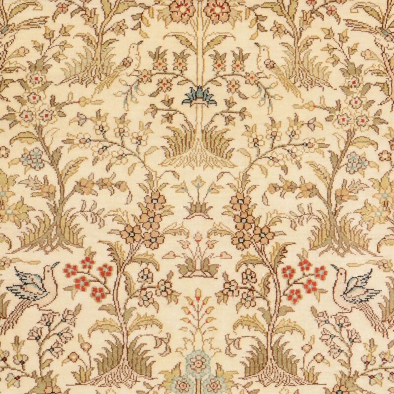 Hereke Oriental Rug 79 × 123 cm, Silk, White/Beige, hand-knotted, exclusive — view 4