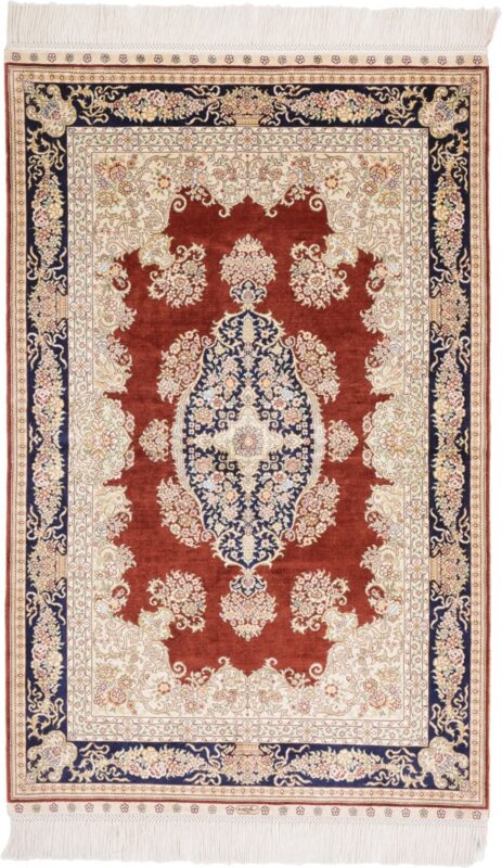 Hereke Oriental Rug 79 × 124 cm, Silk, hand-knotted