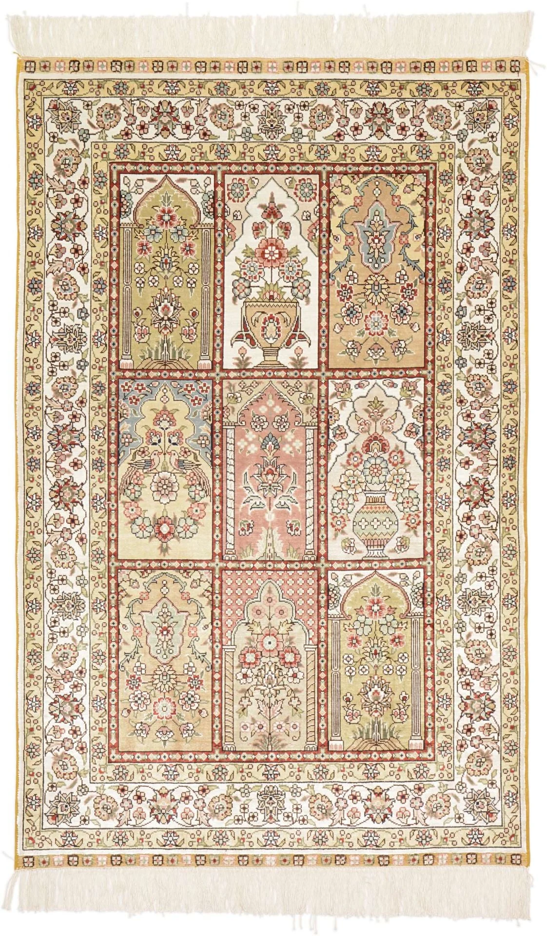 Hereke Oriental Rug 79 × 124 cm, Silk, hand-knotted, very fine