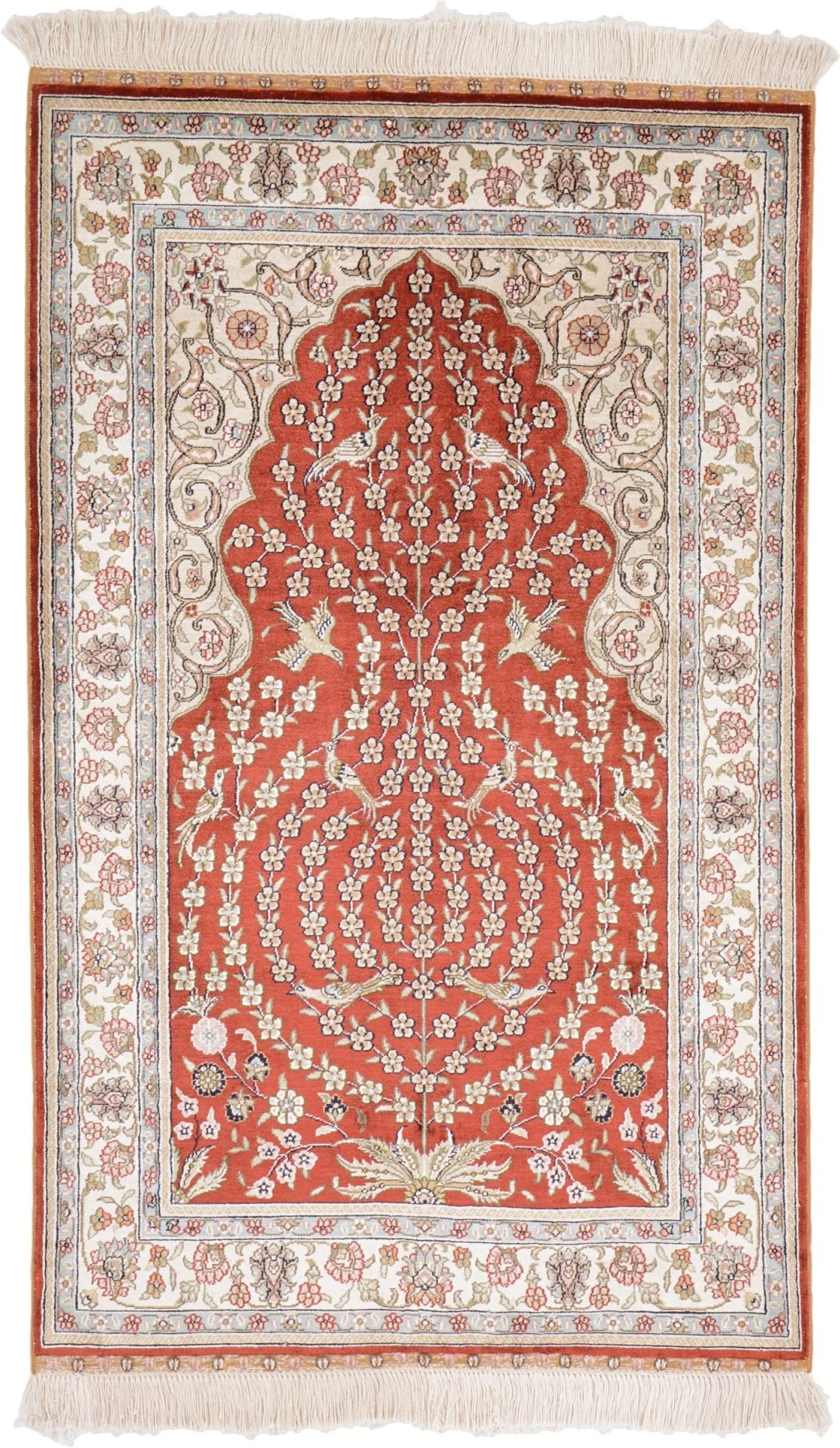 Hereke Oriental Rug 79 × 130 cm, Silk, hand-knotted