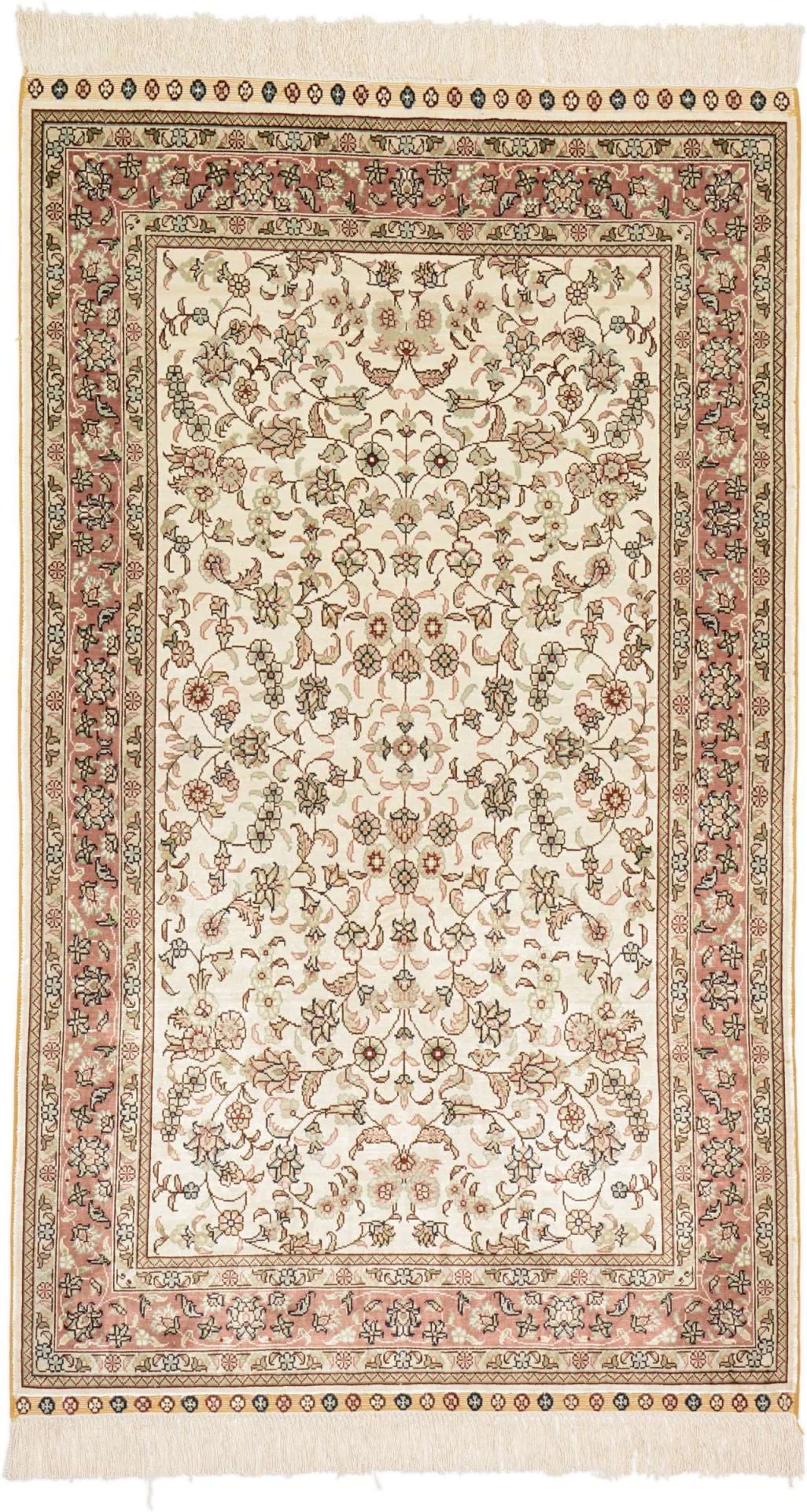 Hereke Oriental Rug 79 × 132 cm, Silk, hand-knotted, exclusive