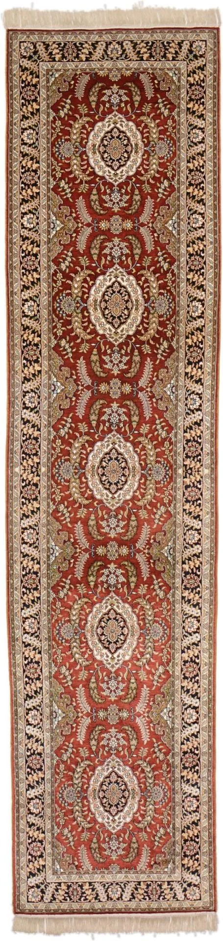 Hereke Oriental Rug 79 × 328 cm, Silk, hand-knotted
