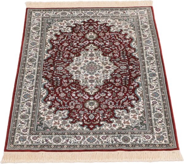 Hereke Oriental Rug 80 × 124 cm, Silk, Red/Orange, hand-knotted — view 2