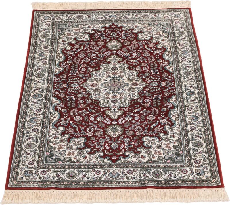 Hereke Oriental Rug 80 × 124 cm, Silk, Red/Orange, hand-knotted — view 2