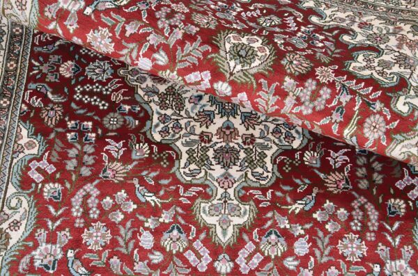 Hereke Oriental Rug 80 × 124 cm, Silk, Red/Orange, hand-knotted — view 5
