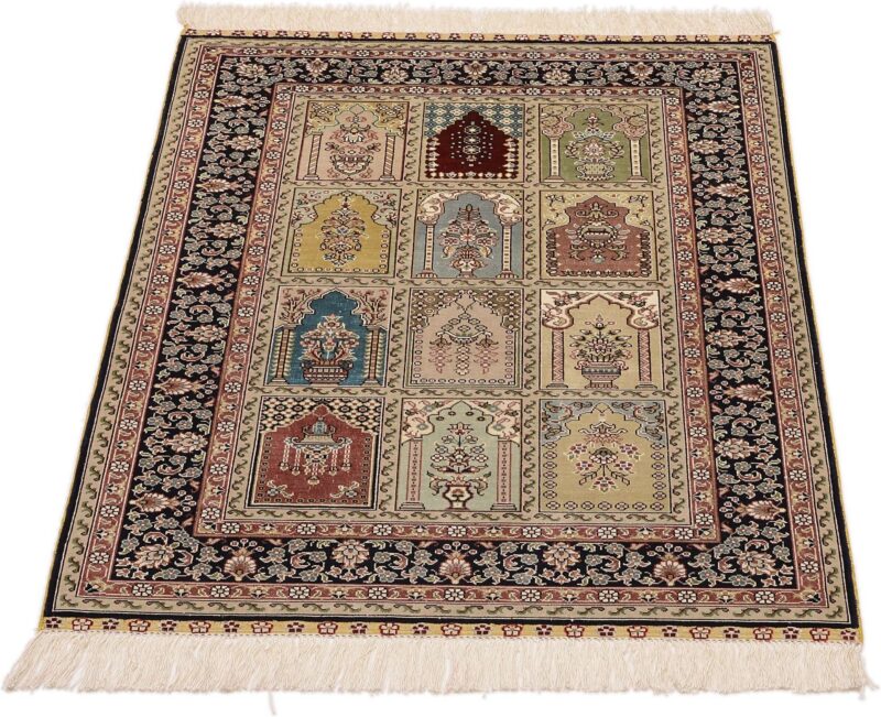 Hereke Oriental Rug 80 × 124 cm, Silk, Red/Orange, hand-knotted — view 2