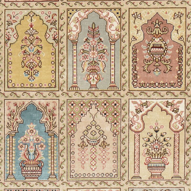 Hereke Oriental Rug 80 × 124 cm, Silk, Red/Orange, hand-knotted — view 4