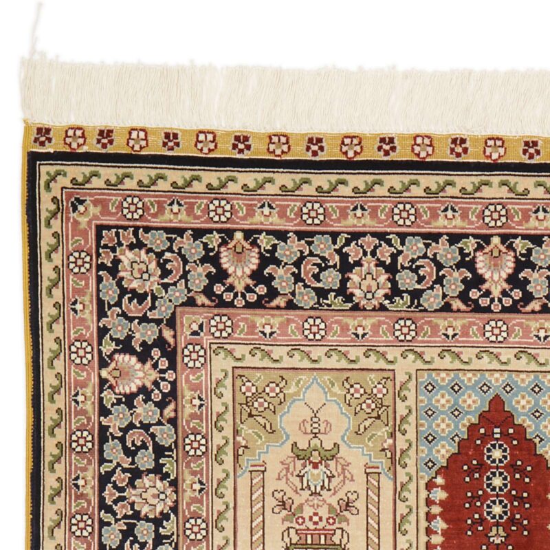 Hereke Oriental Rug 80 × 125 cm, Silk, Multicolor, hand-knotted — view 5