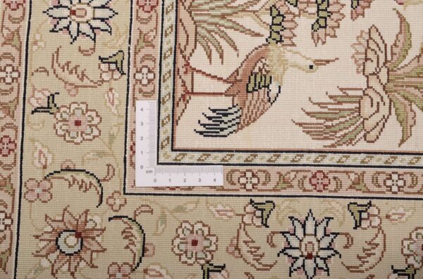 Hereke Oriental Rug 80 × 125 cm, Silk, White/Beige, hand-knotted — view 3