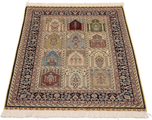 Hereke Oriental Rug 80 × 125 cm, Silk, Multicolor, hand-knotted — view 2