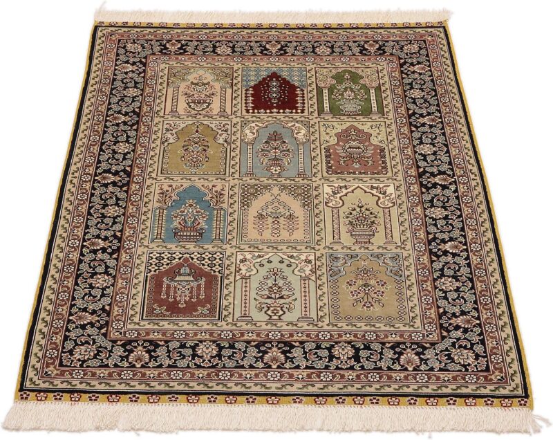 Hereke Oriental Rug 80 × 125 cm, Silk, Multicolor, hand-knotted — view 2