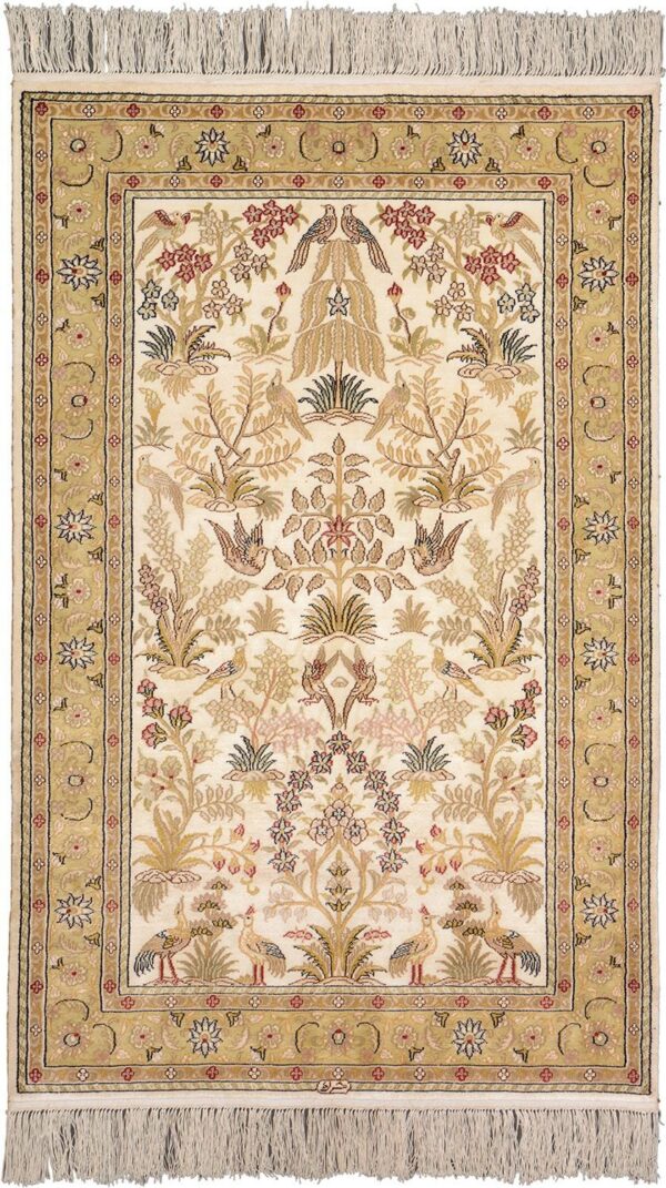 Hereke Oriental Rug 80 × 125 cm, Silk, hand-knotted, exclusive Hereke Oriental Rug 80 × 125 cm, Silk, hand-knotted, exclusive