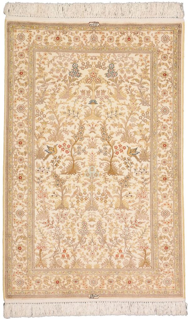 Hereke Oriental Rug 80 × 126 cm, Silk, hand-knotted