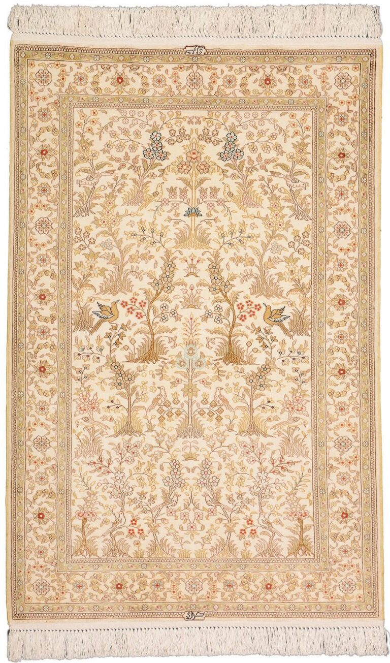 Hereke Oriental Rug 80 × 126 cm, Silk, hand-knotted
