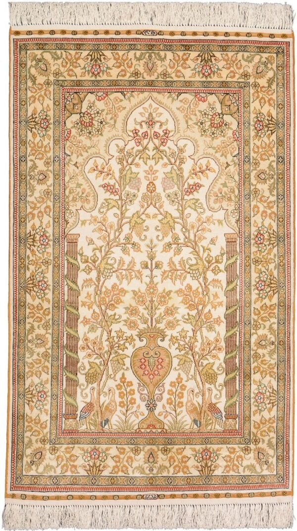 Hereke Oriental Rug 80 × 128 cm, Silk, hand-knotted