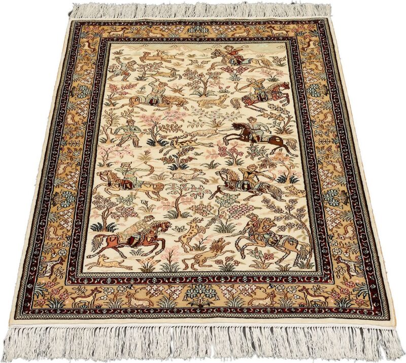 Hereke Oriental Rug 80 × 129 cm, Silk, hand-knotted — view 2