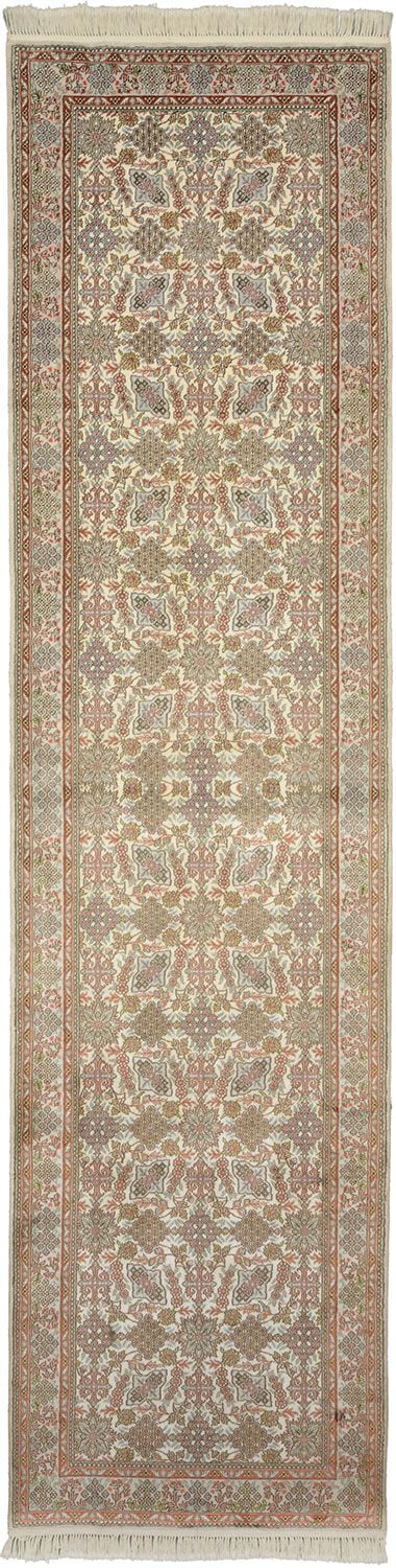Hereke Oriental Rug 80 × 305 cm, Silk, hand-knotted, exclusive