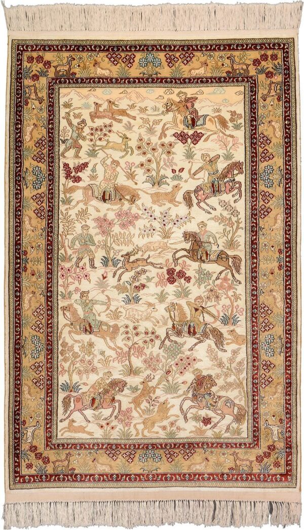 Hereke Oriental Rug 82 × 126 cm, Silk, hand-knotted
