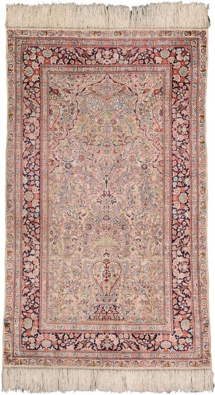 Hereke Oriental Rug 90 × 154 cm, Silk, hand-knotted