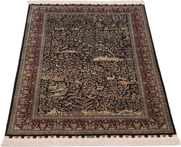 Hereke Oriental Rug 91 × 152 cm, Silk, Red/Orange, hand-knotted — view 2