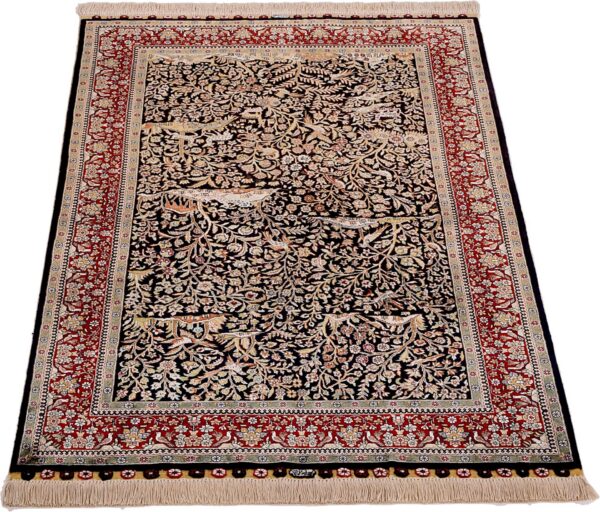 Hereke Oriental Rug 91 × 152 cm, Silk, Red/Orange, hand-knotted — view 3