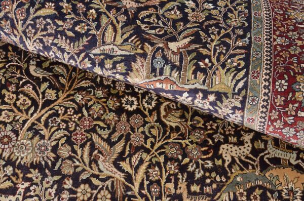 Hereke Oriental Rug 91 × 152 cm, Silk, Red/Orange, hand-knotted — view 5