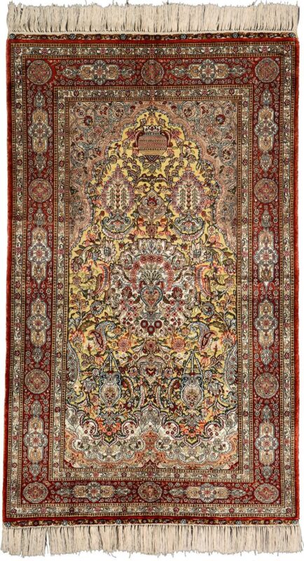 Hereke Oriental Rug 91 × 152 cm, Silk, hand-knotted, exclusive