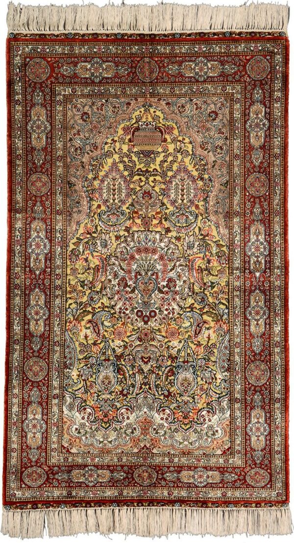 Hereke Oriental Rug 91 × 152 cm, Silk, hand-knotted, exclusive