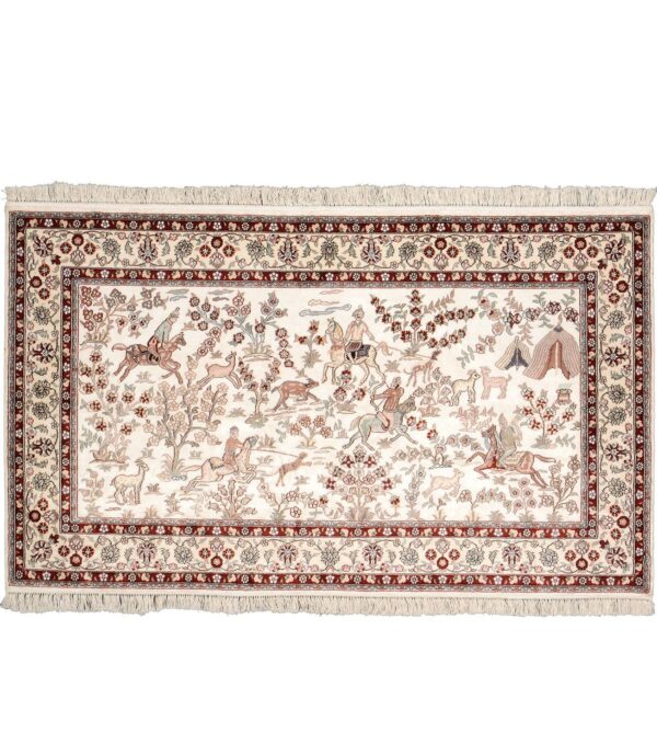 Hereke Oriental Rug 92 × 156 cm, Silk, hand-knotted