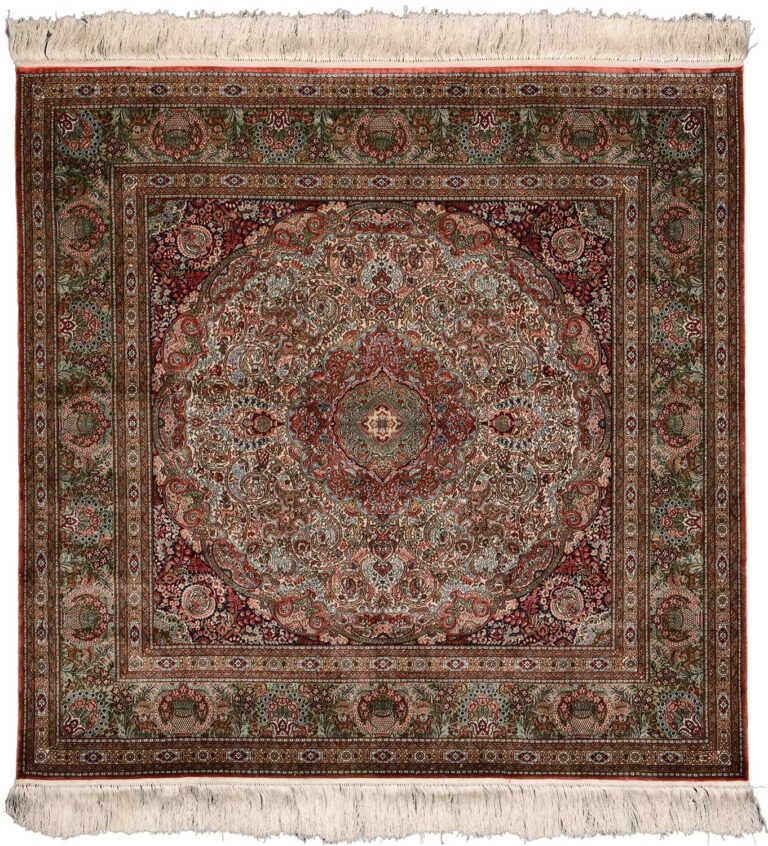 Hereke Oriental Rug 93 × 95 cm, Silk, hand-knotted