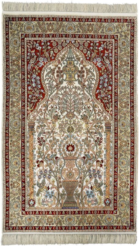 Hereke Oriental Rug 94 × 150 cm, Silk, hand-knotted