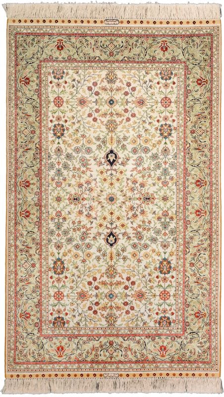 Hereke Oriental Rug 94 × 155 cm, Silk, hand-knotted