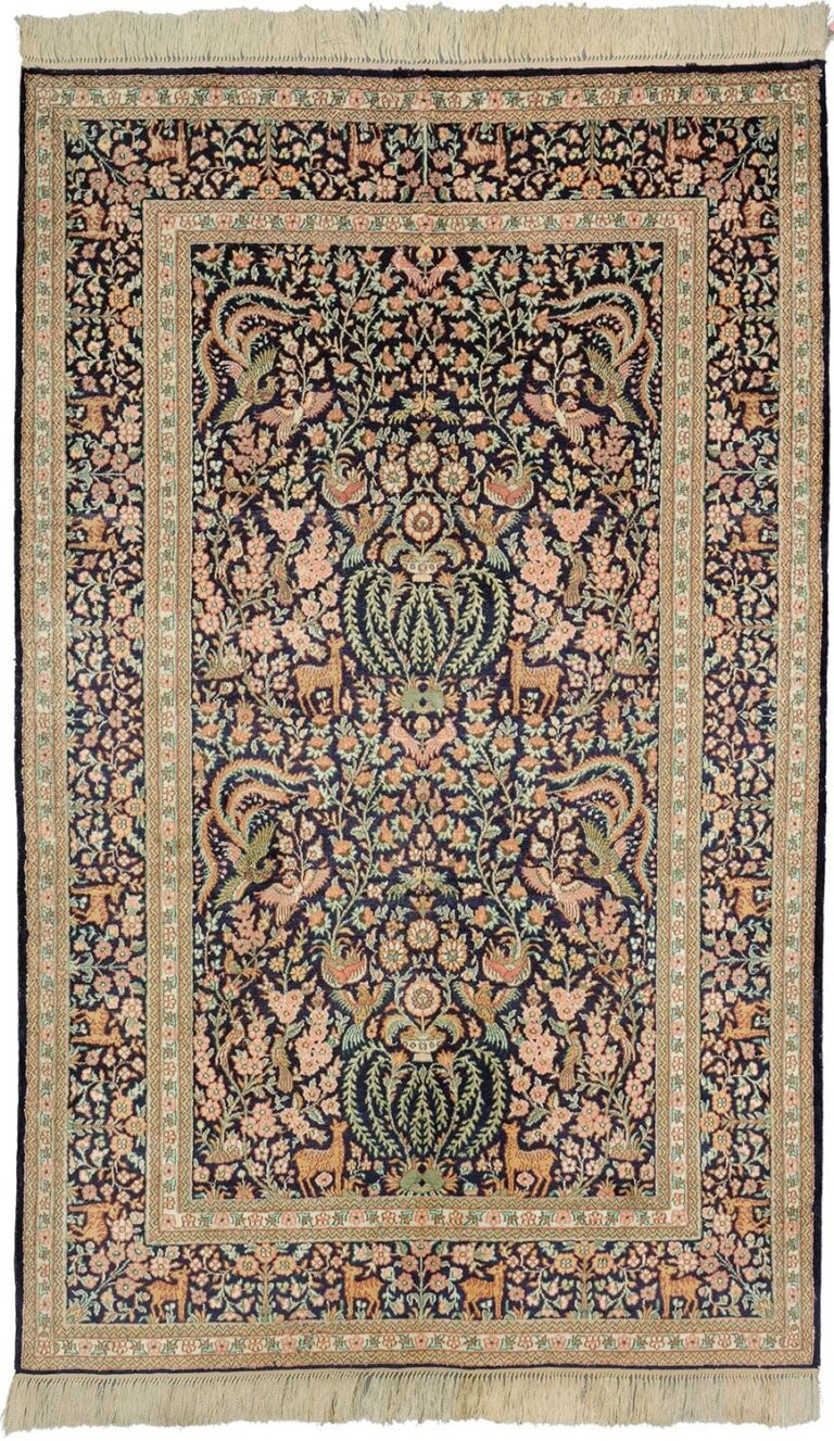 Hereke Oriental Rug 95 × 152 cm, Silk, hand-knotted