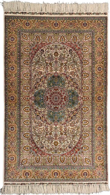 Hereke Oriental Rug 95 × 152 cm, Silk, hand-knotted, fine