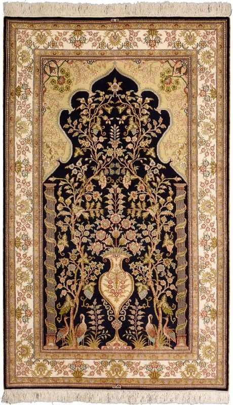 Hereke Oriental Rug 95 × 156 cm, Silk, hand-knotted